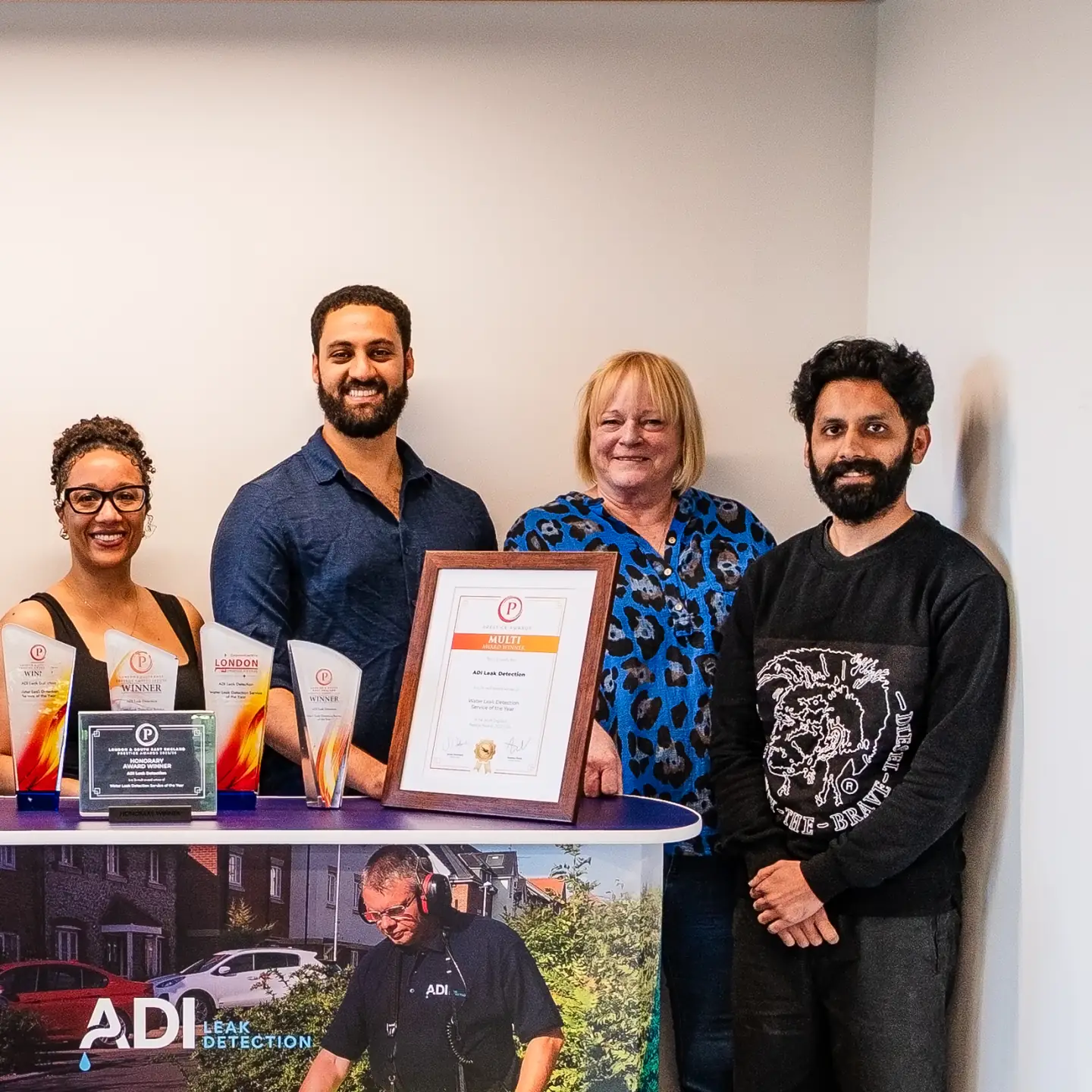 Members of the ADI Leak Detection team with the company's Prestige Awards